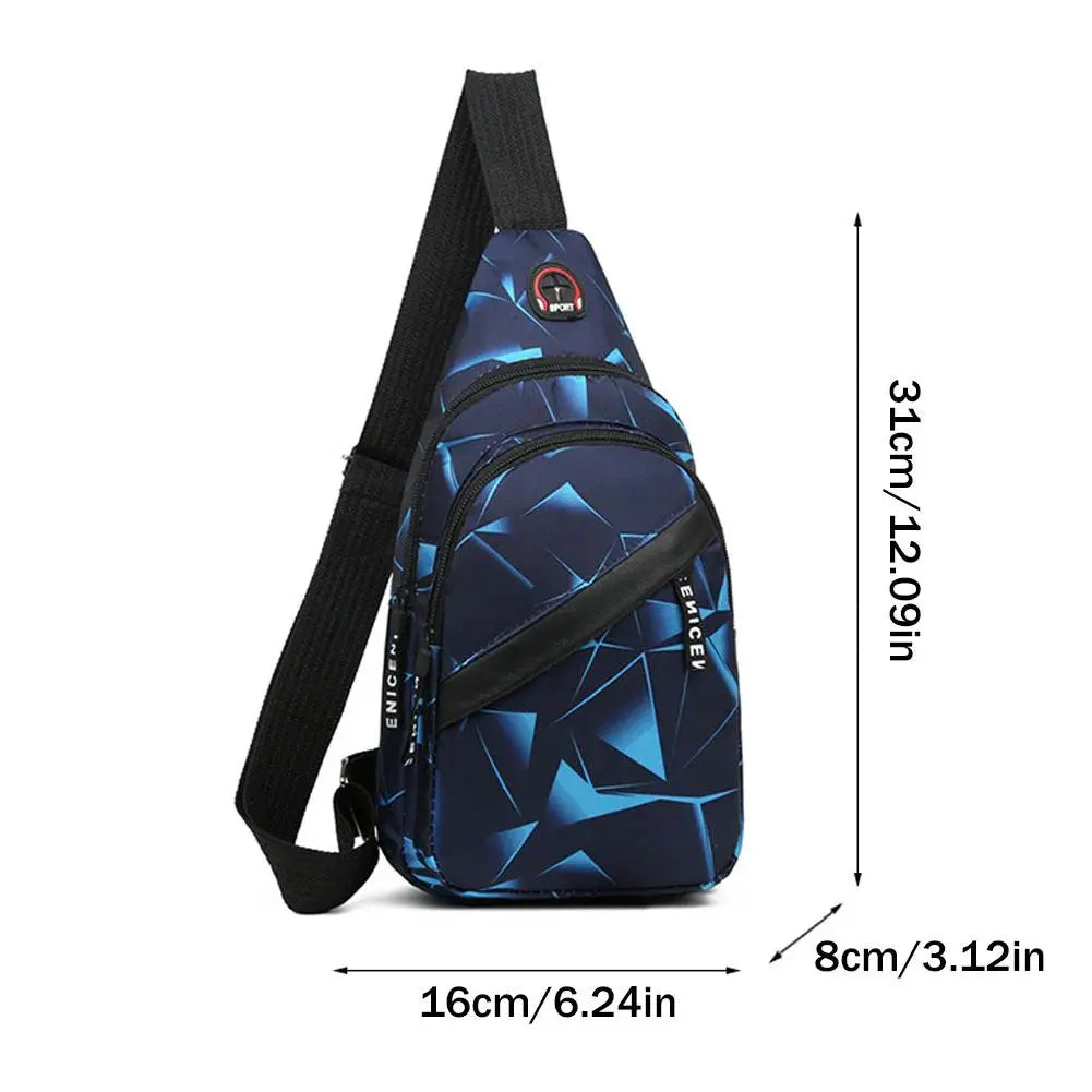 Oxford Crossbody Chest Bag | Large Capacity Unisex Sling Pack Crossbody Chest Bag QXL