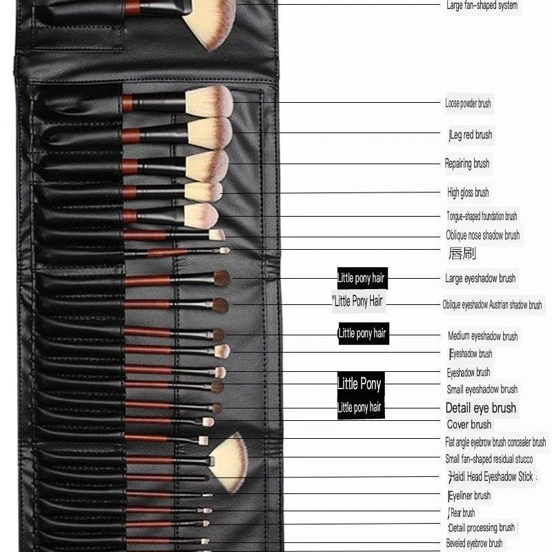 26-Piece Professional Makeup Brush Set | Horse Hair Brushes Makeup Brush Set QXL