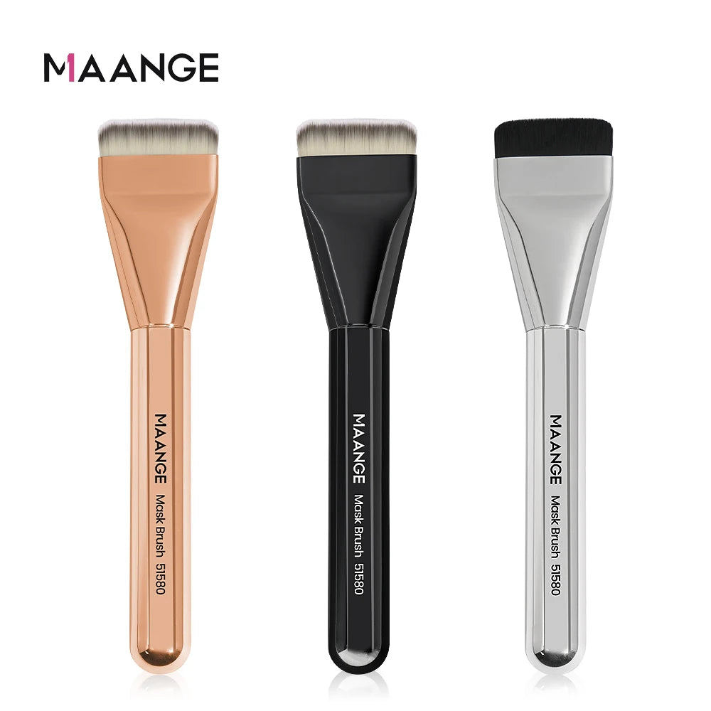 MAANGE 3-Pc Foundation & Contour Brush Set | Flat Blending Makeup Brush Set QXL Mix