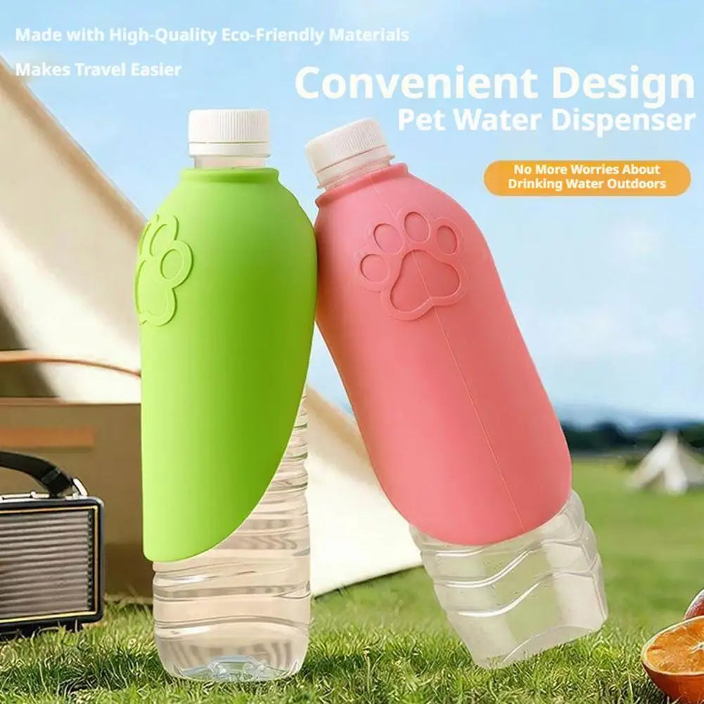 Portable TPR Dog Travel Water Bottle Sleeve | 2-Pack Pet Travel Water Bowl QXL