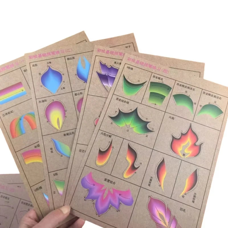 Face Painting Practice Templates | Washable Reusable 8-Sheet Set Face Painting Templates QXL
