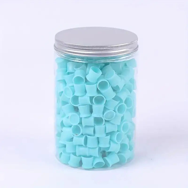 300-Pack Disposable Silicone Tattoo Ink Cups with Stable Base Tattoo Ink Cups QXL Blue