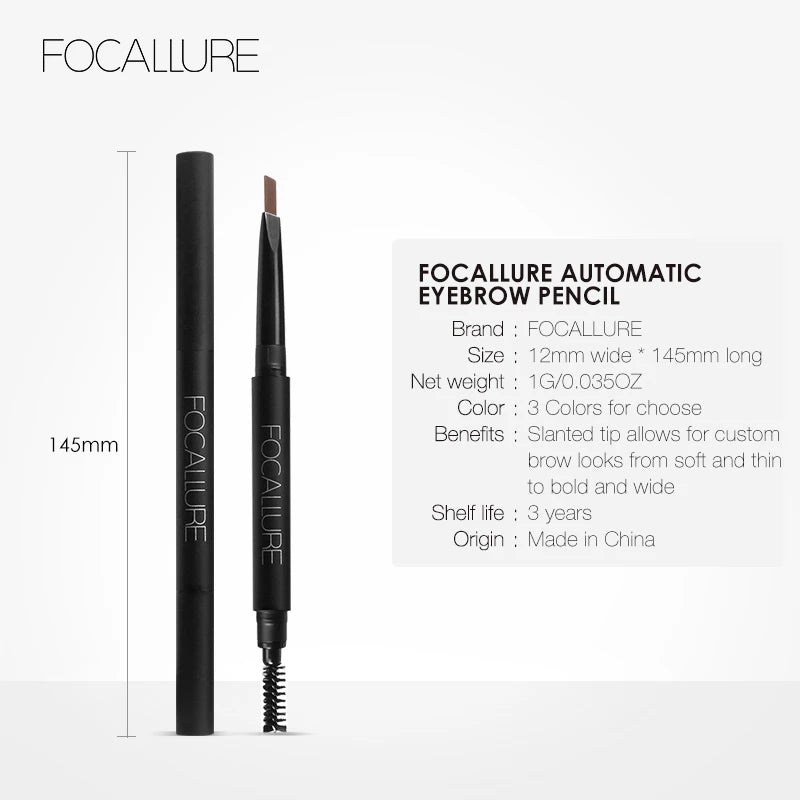 FOCALLURE Waterproof Eyebrow Pencil | 3 Colors Brow Definer Eyebrow Pencil QXL