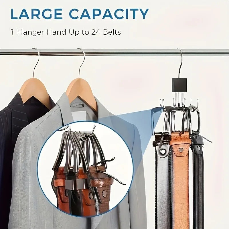 Rotating Wardrobe Rack | 6-Hook Belt, Tie & Scarf Organizer Wardrobe Hook Rack QXL