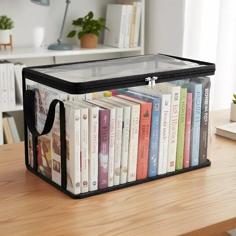 Clear PVC Flip-Top Storage Box | Toy & Book Organizer PVC Storage Box QXL