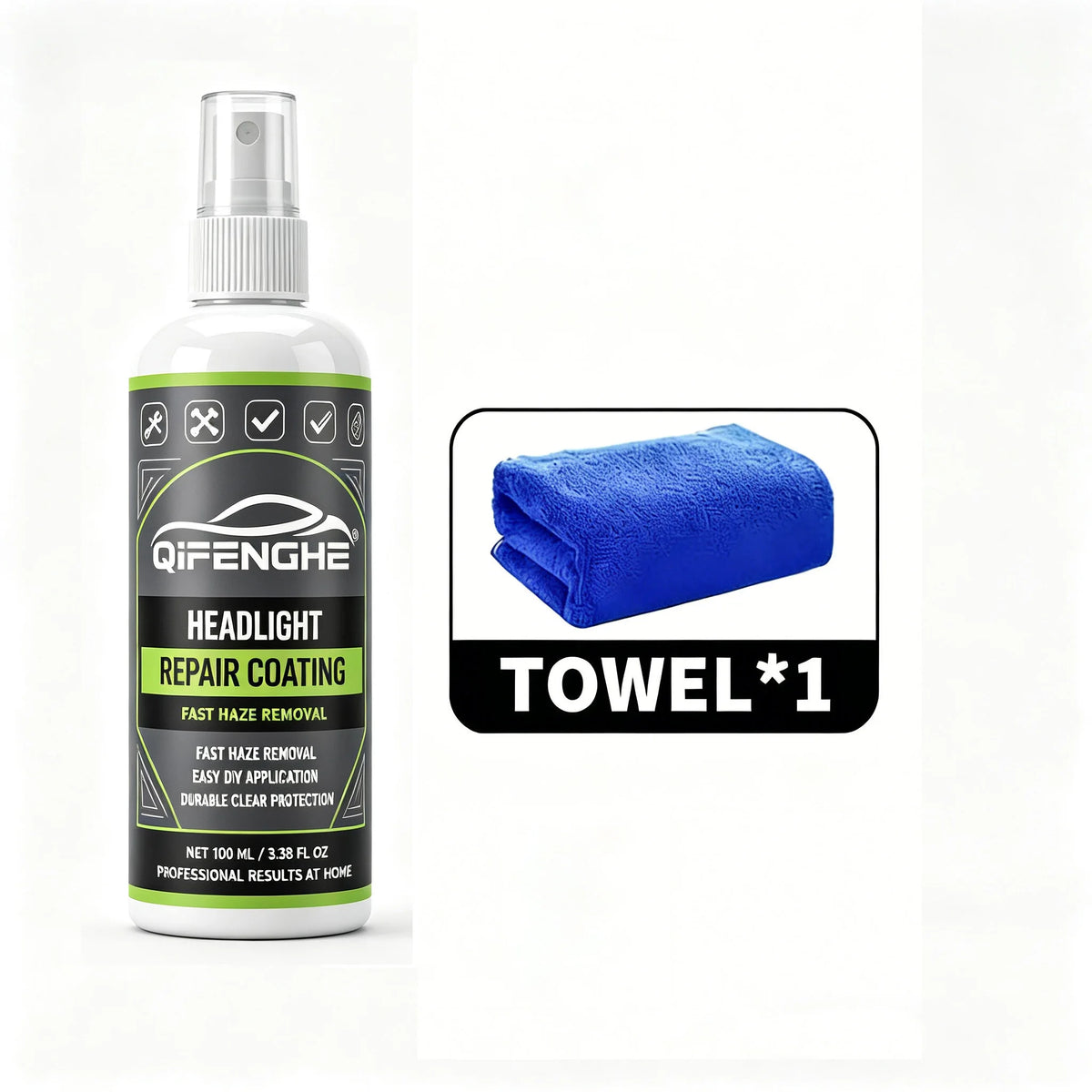 Car Headlight Restoration Coating Spray | DIY Haze Removal Headlight Restoration Spray QXL GRAY