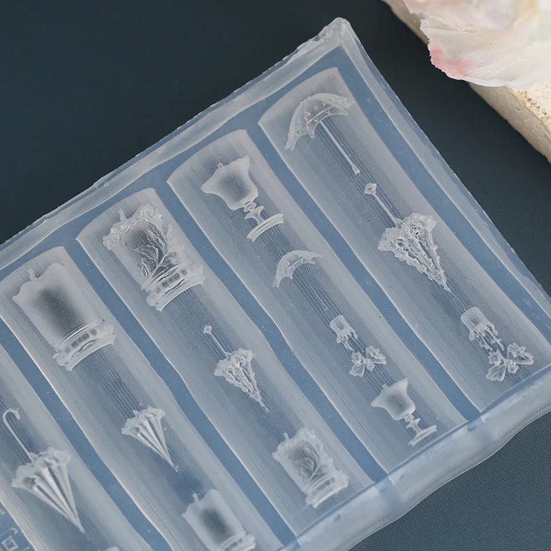 3D Lace Umbrella Silicone Nail Art Mold | DIY Manicure Nail Art Mold QXL