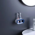 No-Drill Wall Mount Toothbrush Holder – Couple Set Toothbrush Wall Holder QXL Blue