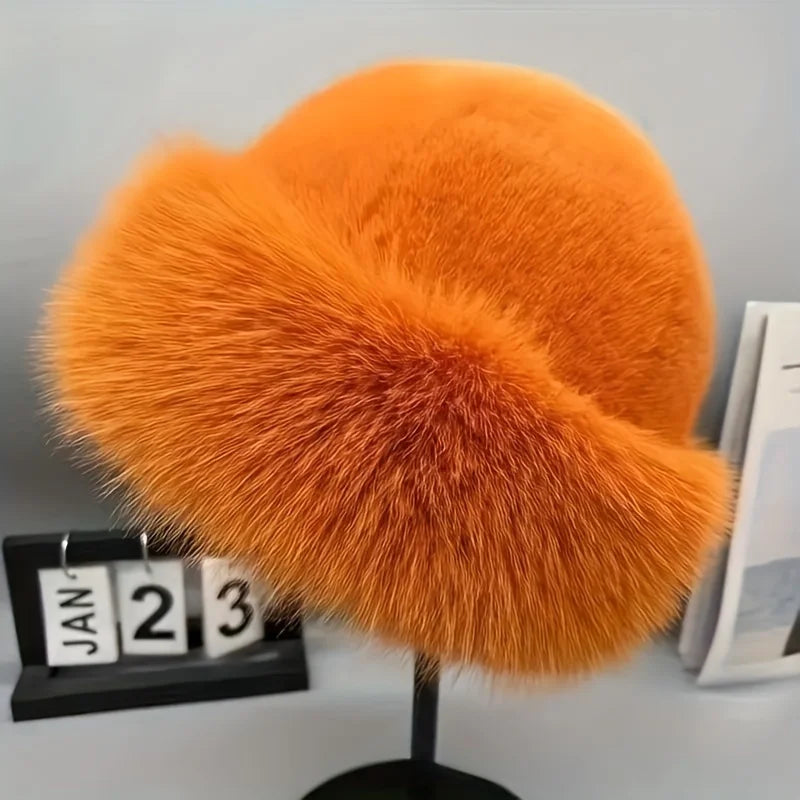 Faux Fur Winter Beanie Hat – Fluffy, Warm & Stretchy Winter Beanie Hat QXL