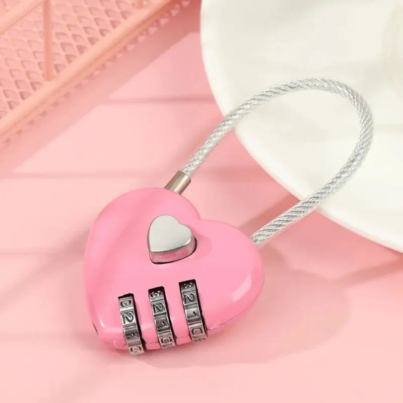 2-Pack Heart-Shaped Metal Combination Padlock for Luggage Combination Padlock QXL