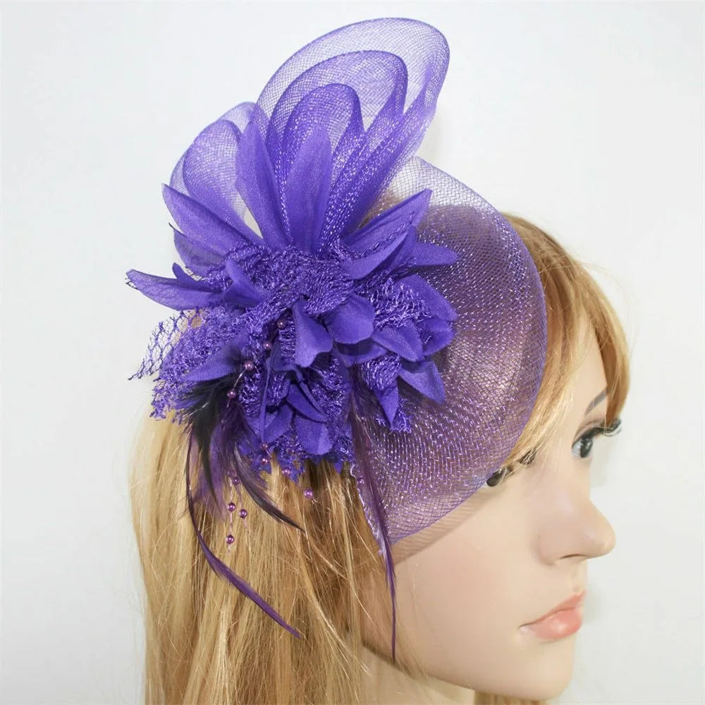 Feather Beaded Fascinator Hair Clip Brooch Corsage | Wedding Feather Fascinator QXL