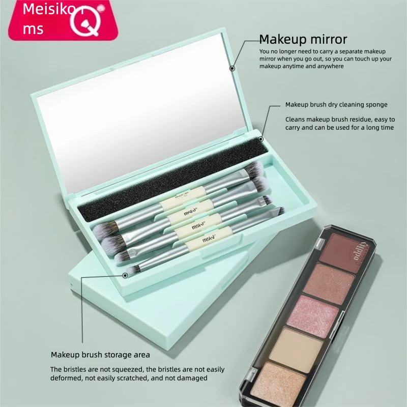 MSQ 4-Piece Double-Ended Makeup Brush Set | Eye & Face Makeup Brush Set QXL