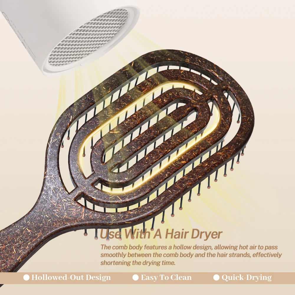 Hollow Detangling Hair Brush | Anti-Static Scalp Massage Comb Detangling Hair Brush QXL