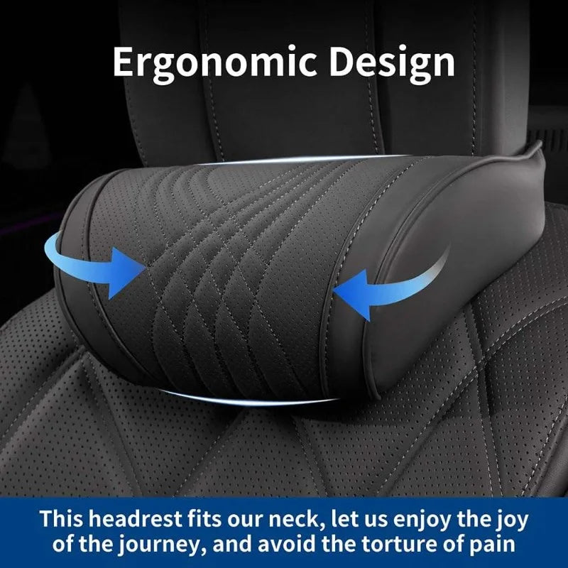 Car Memory Foam Neck Headrest Pillow | Leather Seat Cushion Car Headrest Pillow QXL