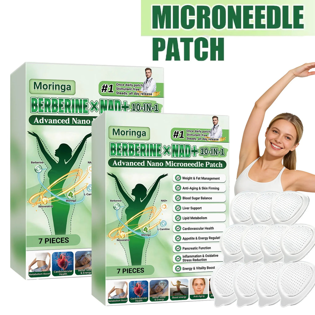 10-in-1 Nano Microneedle Body Patch | Berberine & NAD+ Microneedle Body Patch QXL