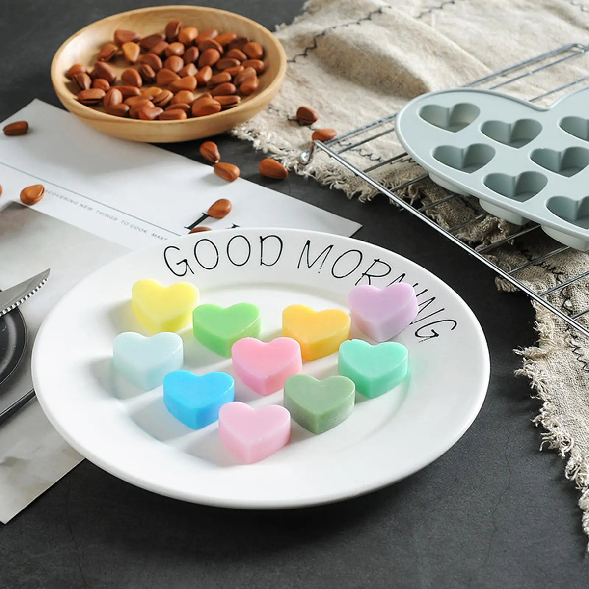 Heart Silicone Chocolate Mold – Candy, Jelly & Ice Cube Tray Silicone Baking Mold QXL