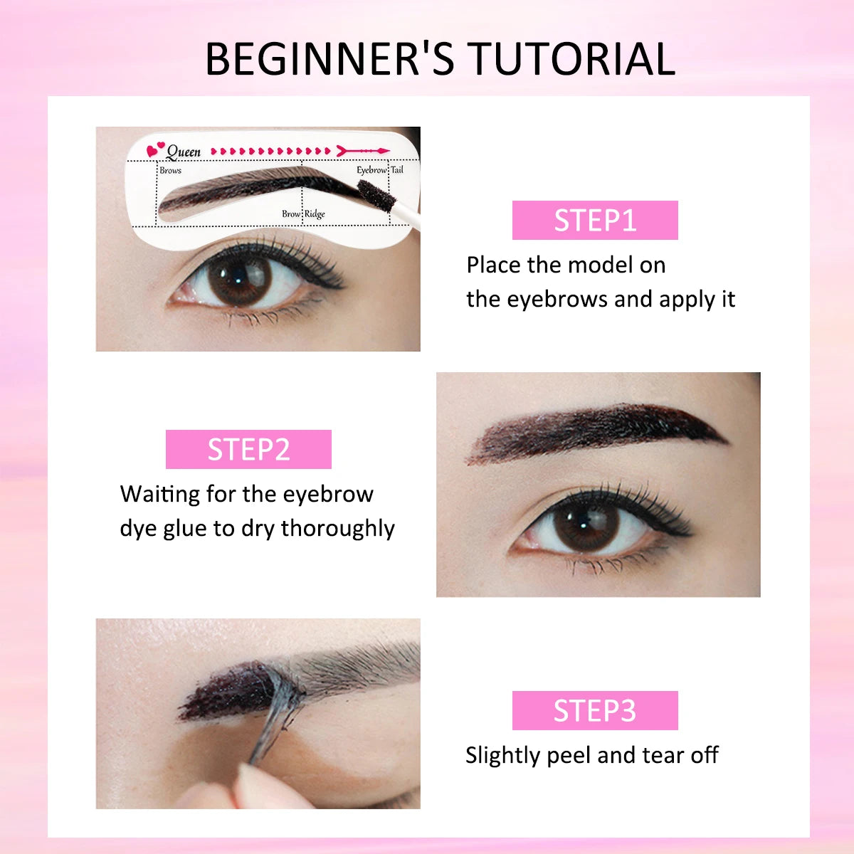 Peel-Off Brow Gel | Waterproof & Sweat-Resistant | 15ml Eyebrow Gel QXL