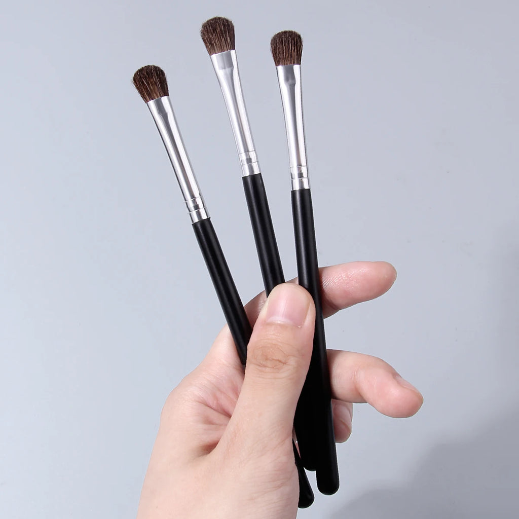 KOSSHOW 3-Pc Horsehair Eyeshadow Brush Set | Wood Handle Eyeshadow Brush Set QXL