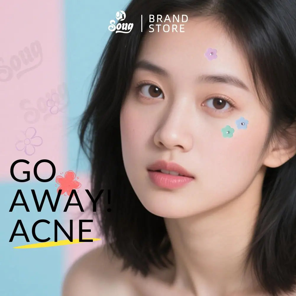 Flower-Shaped Hydrogel Blemish Patches | Pearl & Diamond Design Hydrogel Blemish Patch QXL