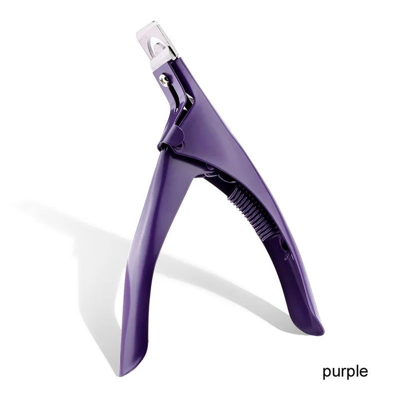 U-Type Acrylic Nail Clipper | Stainless Steel Fake Nail Trimmer Nail Clipper Trimmer QXL M440 PURPLE