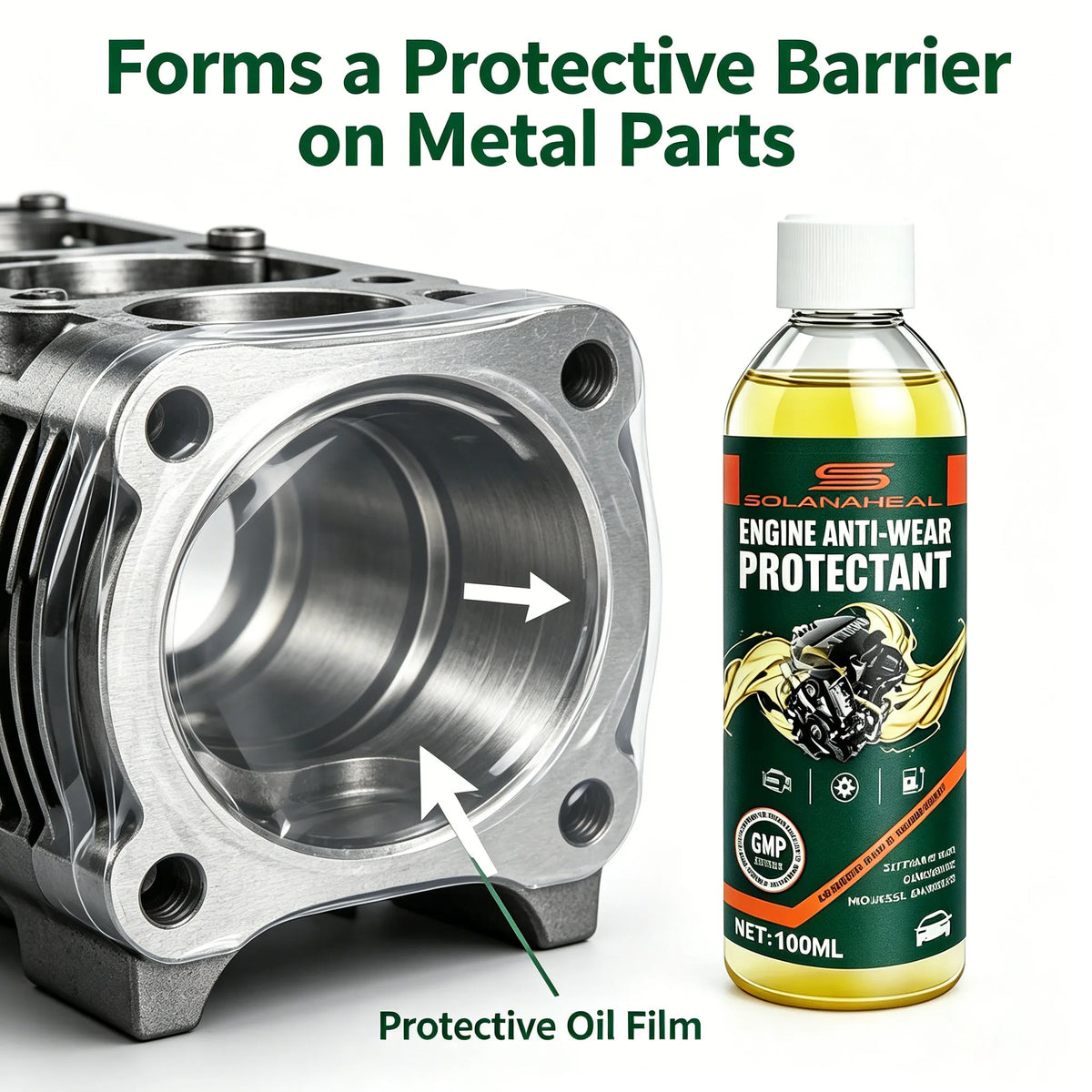 Engine Anti-Wear Protectant 100ml | Reduce Friction & Extend Life Engine Oil Additive QXL