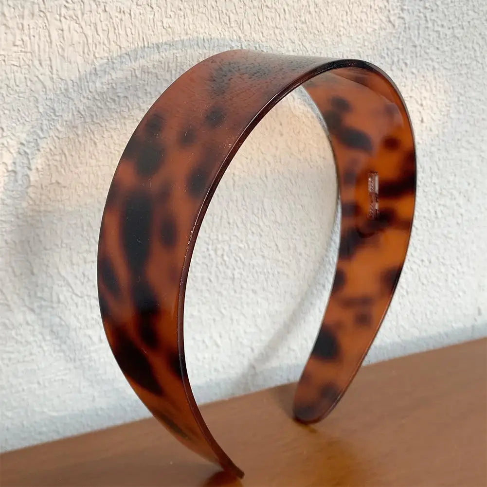 Wide Tortoiseshell Headband for Women | Retro Acetate Hair Band Hair Headband QXL