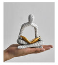 Abstract Reading Woman Resin Statue | Modern Desktop Sculpture Decorative Sculpture QXL WHITE