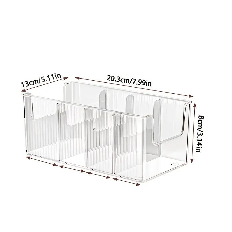 2-Pack Transparent Plastic Storage Box with Dividers Plastic Storage Box QXL