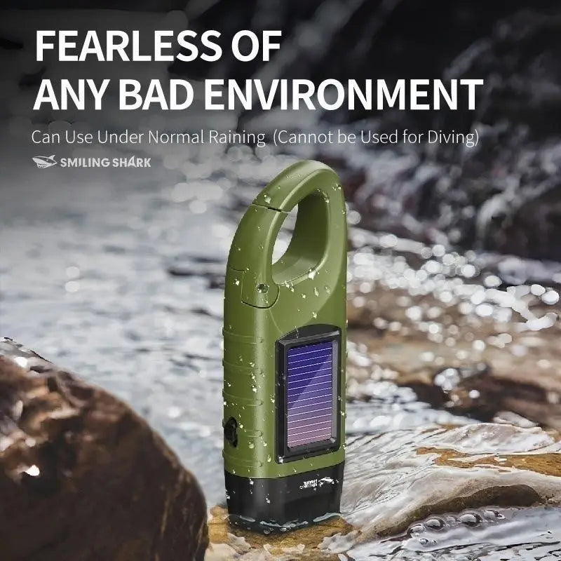 Solar Hand Crank LED Flashlight | Camping Emergency Torch Solar Camping Flashlight QXL