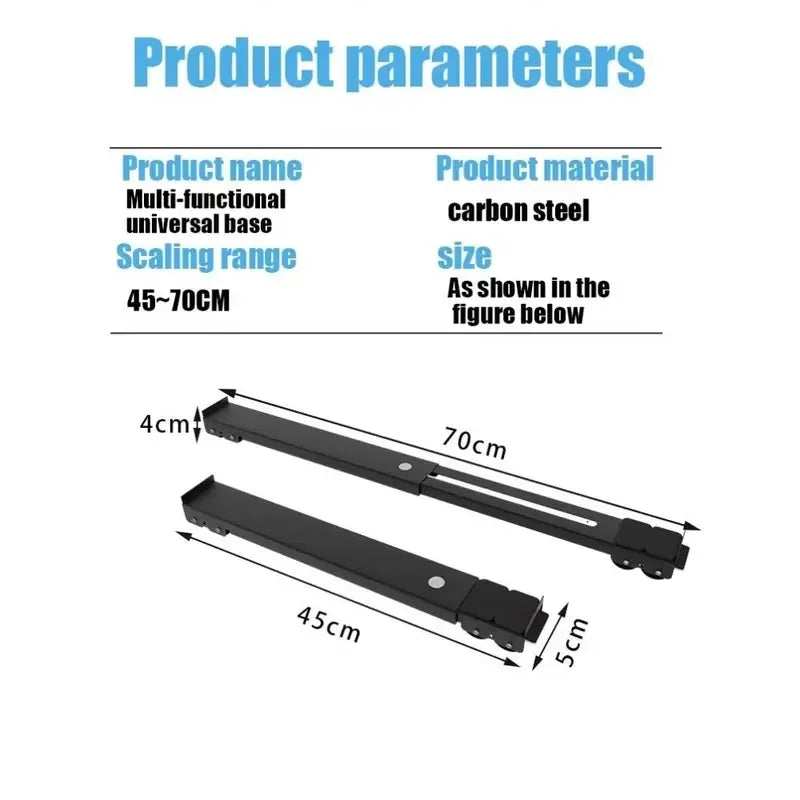 2-Pack Adjustable Appliance Base | 24 Universal Wheels Appliance Moving Base QXL