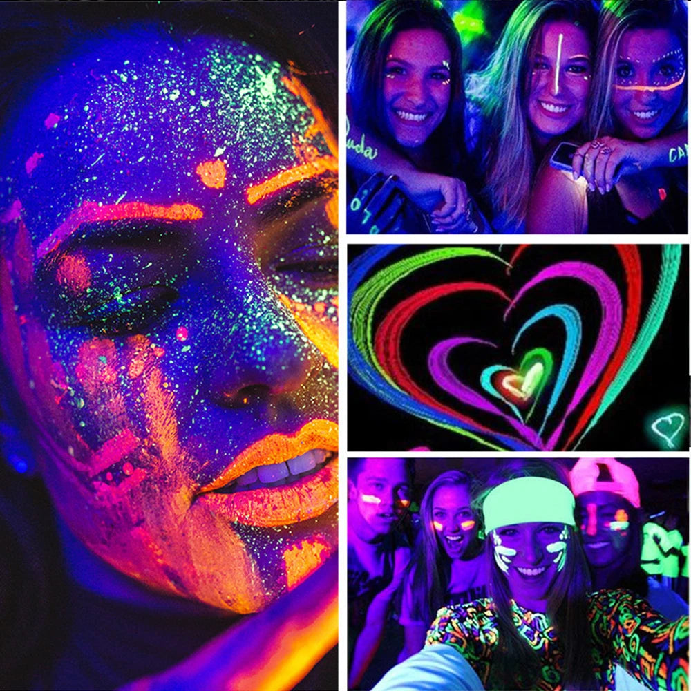 6-Piece UV Glow Neon Eyeliner & Face Body Paint Set Neon Eyeliner Set QXL
