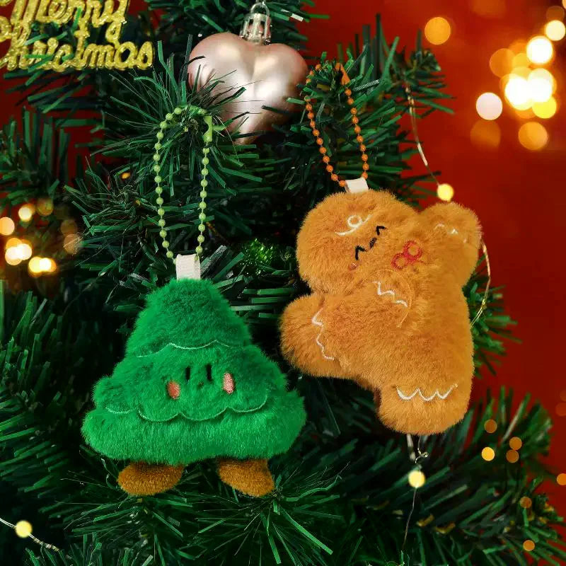 Christmas Plush Keychain Kawaii Stuffed Doll Bag Charm Pendant Plush Keychain Charm QXL