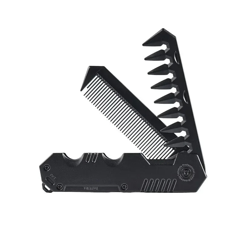 Men's Folding Pocket Comb | Wide & Fine Tooth Hair & Beard Folding Pocket Comb QXL