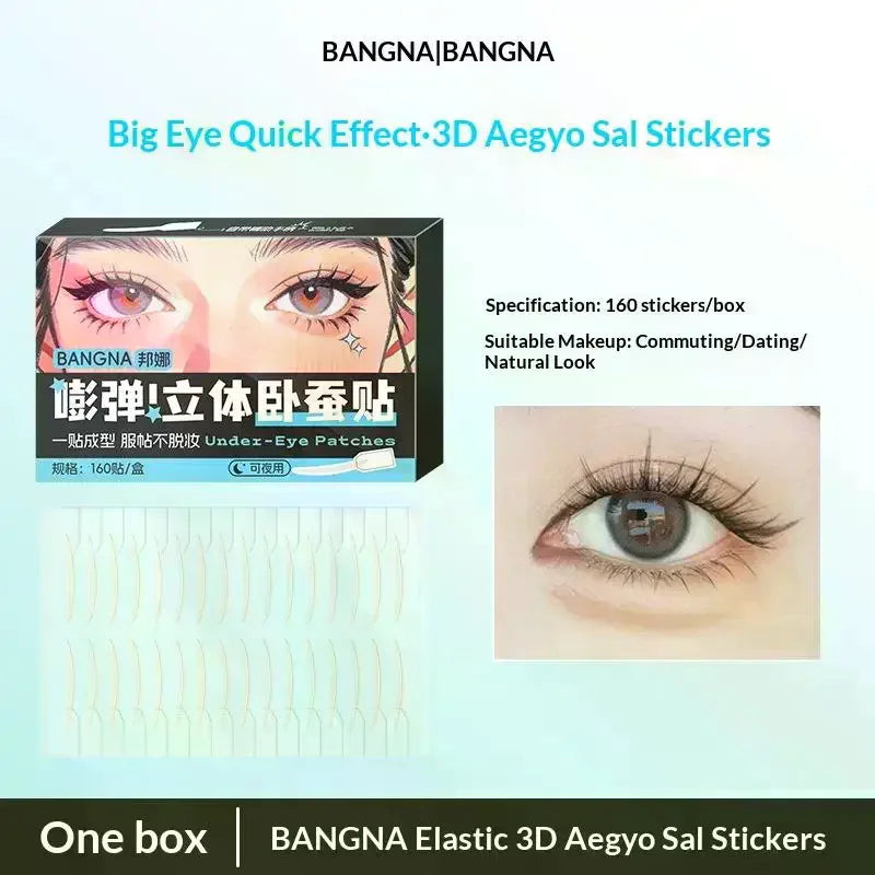 Silkworm Eye Stickers 160 Patches – Waterproof Aegyo-Sal Eyelid Shaping Stickers QXL