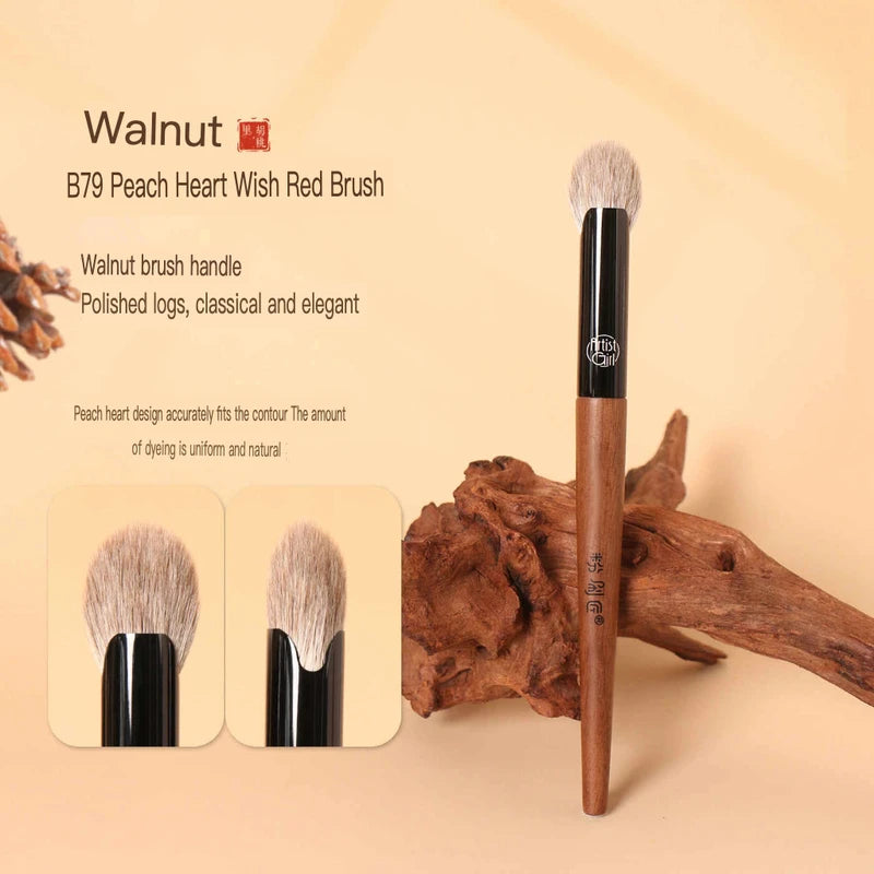 Heart Blush & Highlighter Makeup Brush – Soft Wool Bristles Blush Makeup Brush QXL