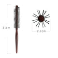 Mini Round Nylon Hair Brush | Wooden Handle Styling Comb Round Hair Brush QXL onesize