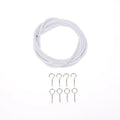 Curtain Spring Wire 2–6m with Hooks & Eyes | Net Curtain Cable Curtain Spring Wire QXL 2 Meters Set