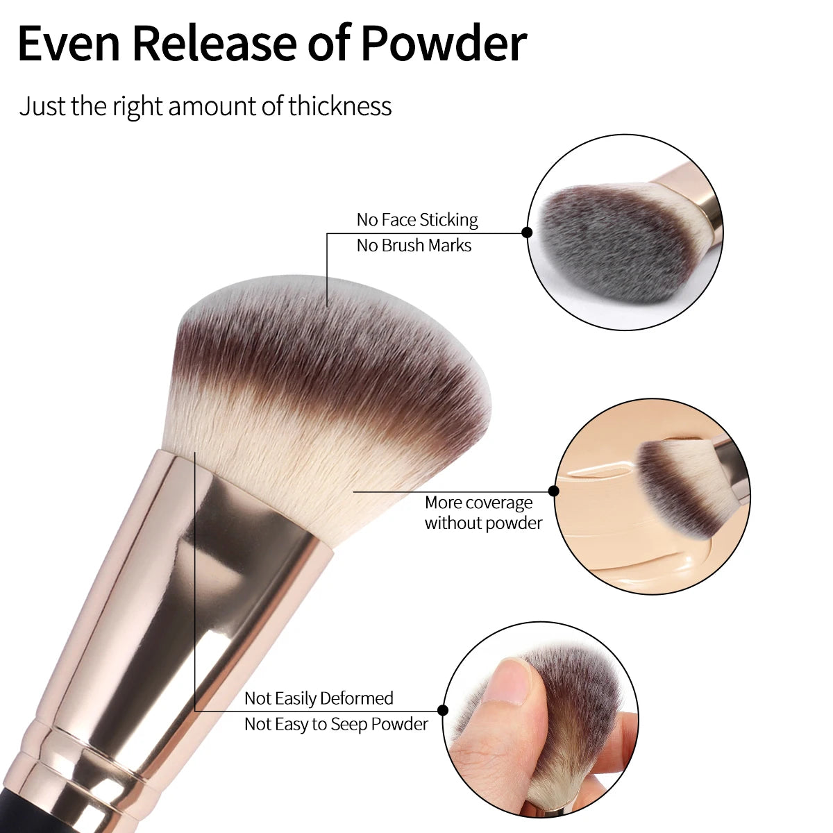 MAANGE 5-Pc Double-Ended Makeup Brush Set & Storage Bag Makeup Brush Set QXL