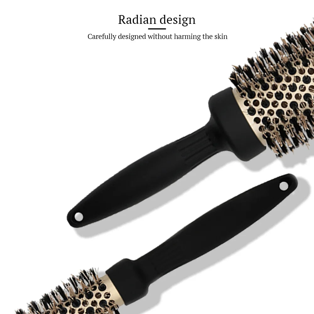 Ceramic Round Barrel Comb | Heat-Resistant Blow Dry Styling Round Barrel Comb QXL
