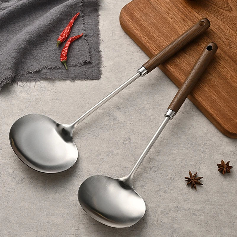 Stainless Steel Wok Spatula with Walnut Handle | 3 Sizes Wok Spatula QXL