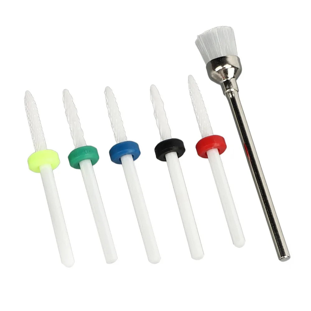 6-Piece Ceramic Nail Drill Bit Set | Gel & Acrylic Removal Ceramic Nail Drill Bits QXL