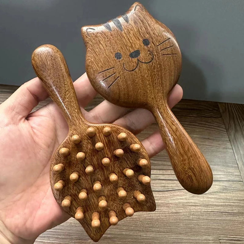 Sandalwood Scalp Massage Comb | Gua Sha Hair Comb Tool Scalp Massage Comb QXL