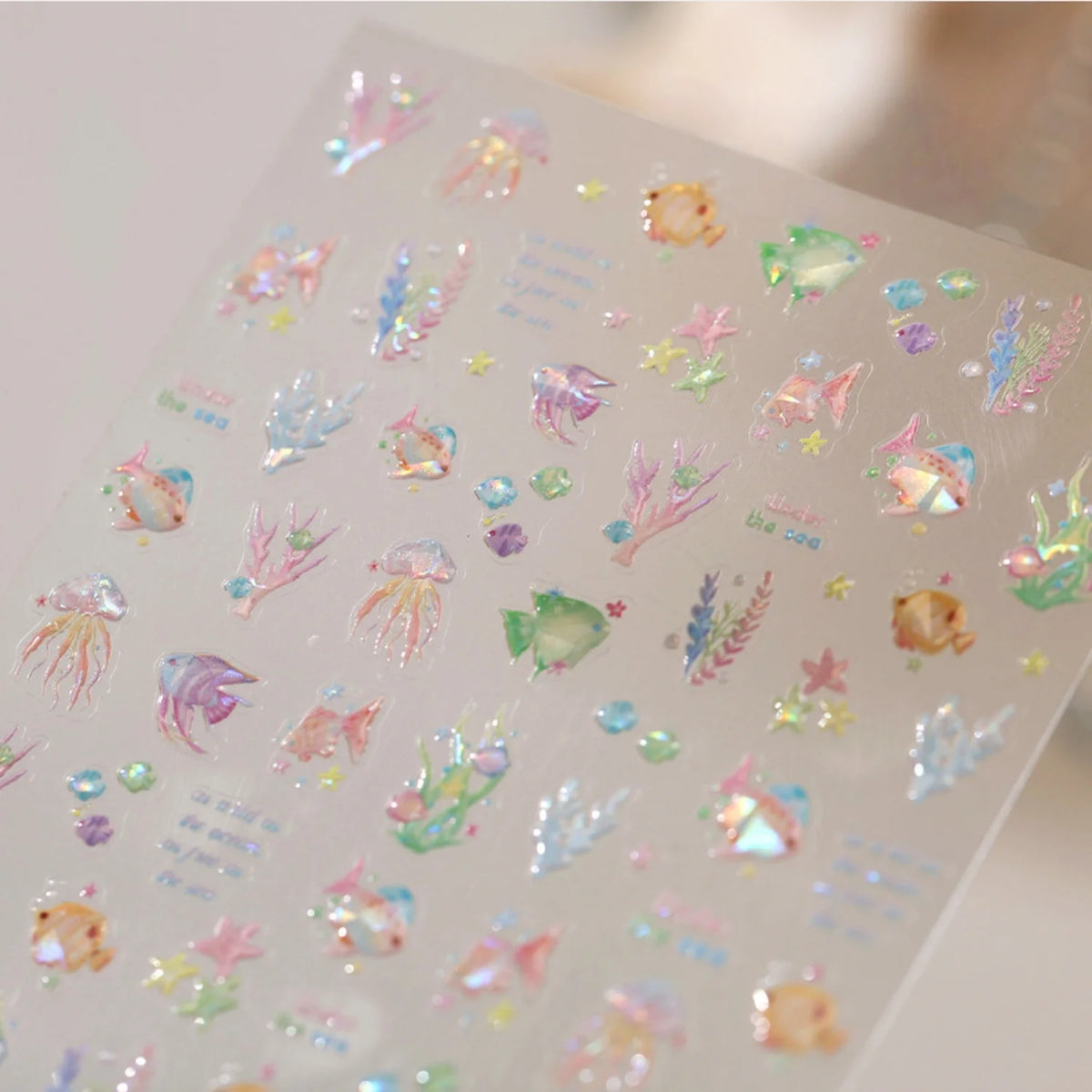 5D Ocean Nail Art Stickers – Jellyfish, Coral & Starfish Decals Nail Art Stickers QXL