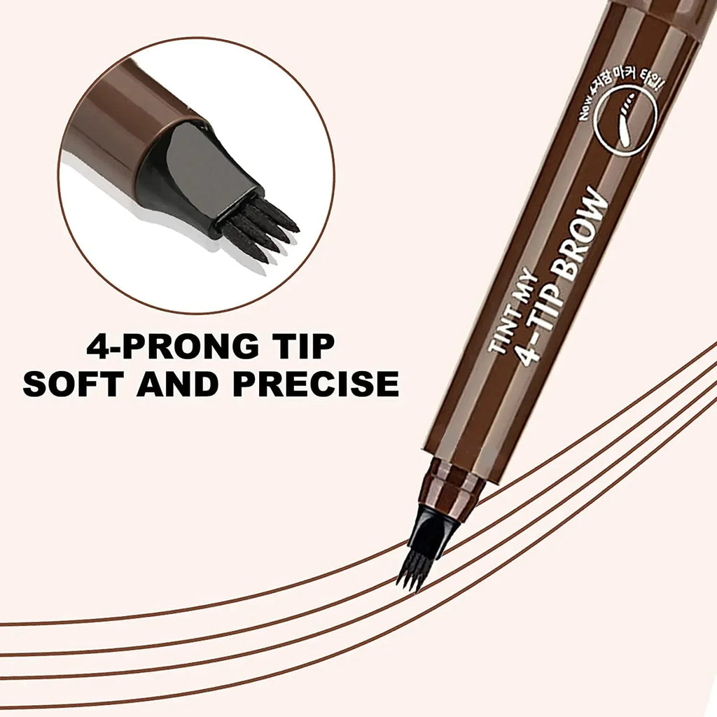 2-Pack 4-Fork Tip Waterproof Liquid Eyebrow Pen | Natural Brows Liquid Eyebrow Pen QXL