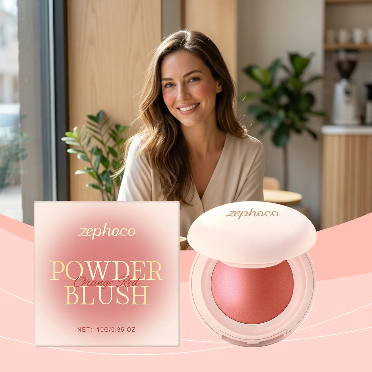 Orange-Red Cream Blush | Buildable Moisturizing Formula Cream Blush QXL 1 box