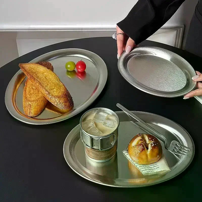 Stainless Steel Oval Serving Plate | Fish, Dessert & Party Dish Oval Serving Plate QXL
