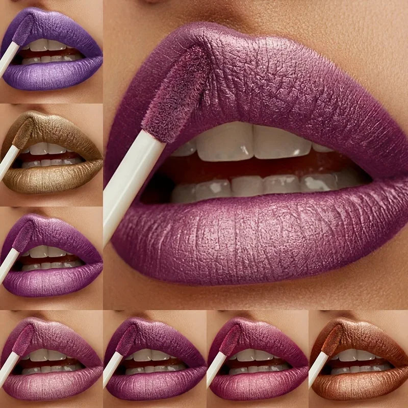 Metallic Glitter Lip Gloss – Waterproof, Non-Sticky & Hydrating Glitter Lip Gloss QXL