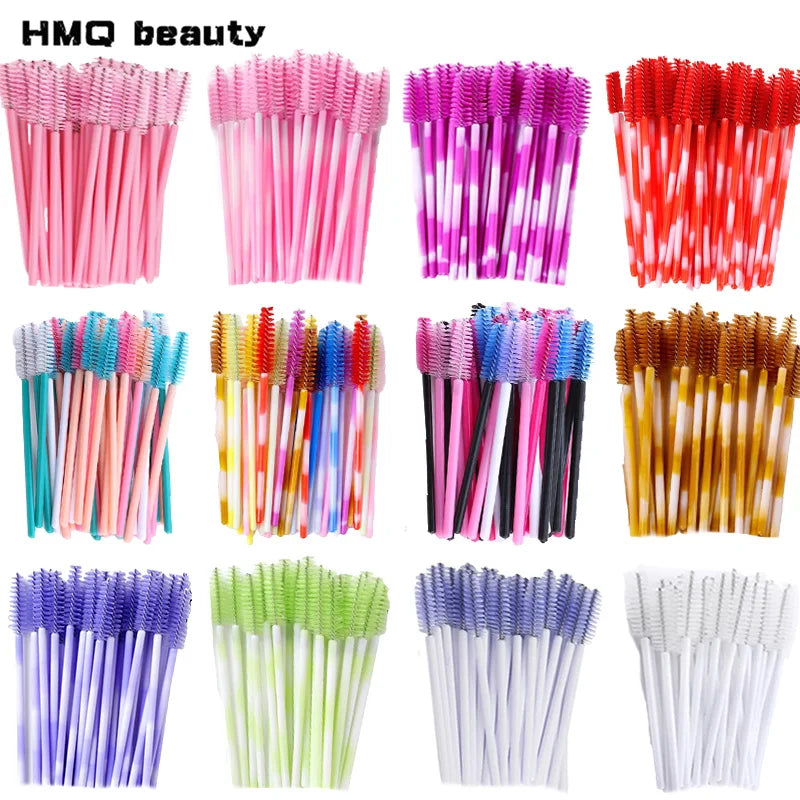 50-Pack Reusable Mascara Wands & Eyelash Spoolie Brushes Mascara Wand Spoolies QXL