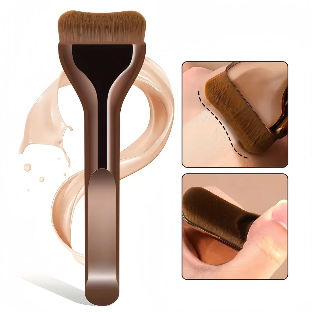 2-Pack Soft Synthetic Foundation, Concealer & Contour Brushes Makeup Brush Set QXL