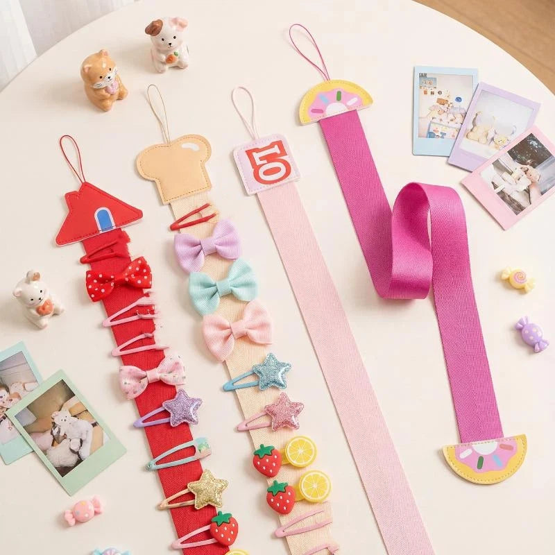 Kids Hair Clip Organizer | Wall-Mount Cartoon Storage Strap Hair Accessory Organizer QXL